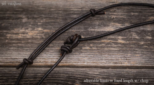 Cross Necklace For Men Leather Cord Surfer Surf Horn Cross Pendant Natural Wood - Picture 4 of 5