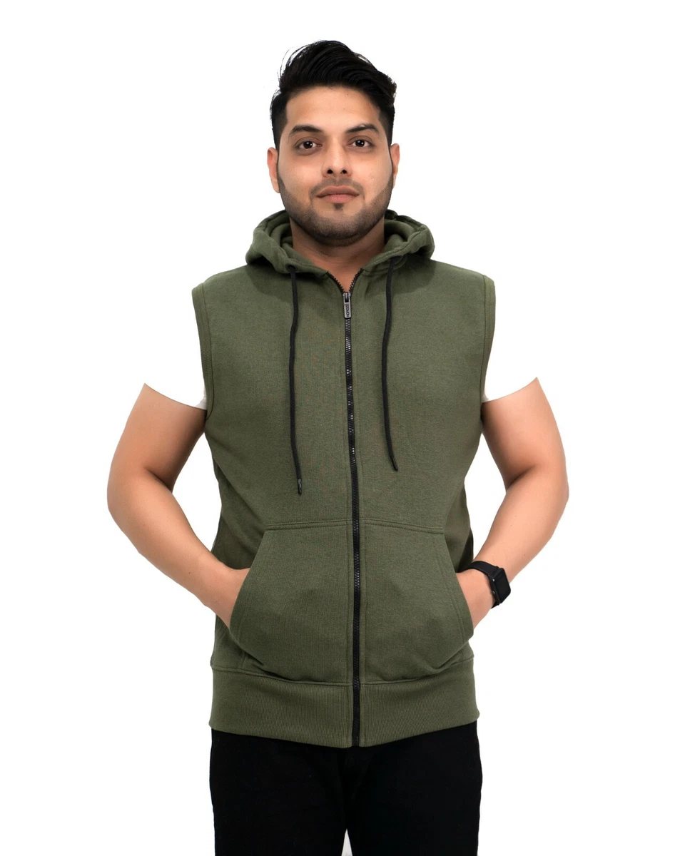 New Men\'s Sleeveless Hoodie Zip Up Hooded Sweatshirt Top Gilet Fleece  Jacket | eBay