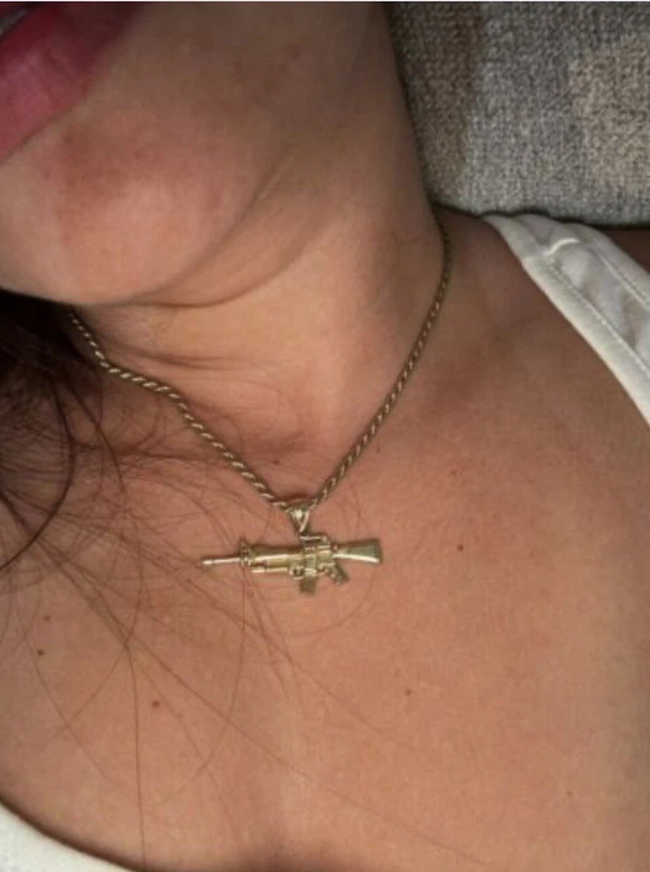 0 GOLd Gun AR15 AR-15 colgante rifle M16 M-16 colt 10k collar de armas 1,70" Foto 4 de 4