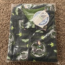 Size 8 BUZZ LIGHTYEAR Blue Polyester Flannel 2 Piece Pajama Set NWT Disney