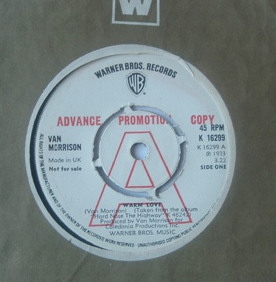 VAN MORRISON Warm Love/I Will Be There DEMO Warner Bros K 16299 (1973)