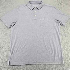 Vineyard Vines Shirt Mens Large Gray Heather Edgartown Golf Polo Whale Preppy