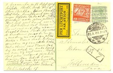 NETHERLANDS 1929-9-12  UPR PS CARD TO WELTEVREDEN  VF