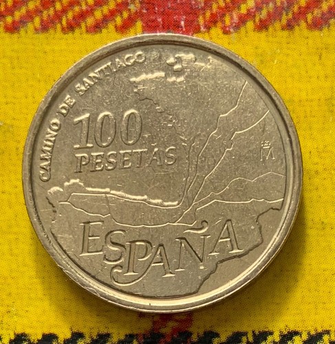 SPAIN 100 pesetas 1993 KM922 AU nickel-brass 25mm, Juan Carlos, European Unity
