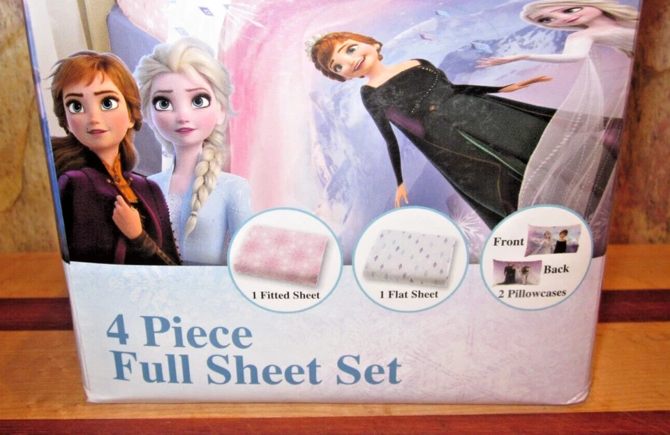 NUEVO Juego de sábanas de microfibra tamaño completo de 4 piezas Disney Frozen Foto 2 de 4