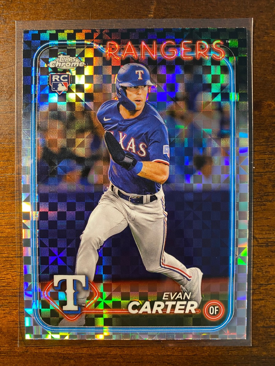TOPPS 以外　 EVAN CARTER 2024 Topps Chrome Evan Carter #136 RC X-Fractor Texas