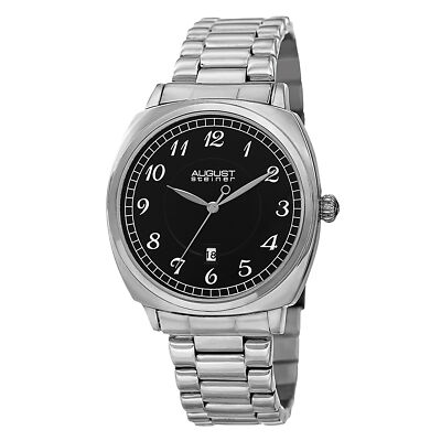 Men's August Steiner AS8160SSB Three Hand Movement Date Quartz Bracelet Watch