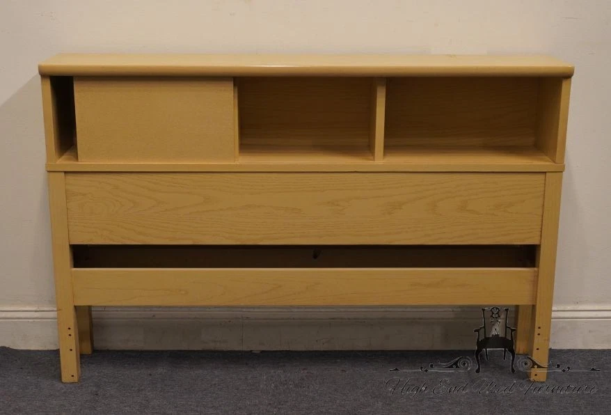 MENGEL FURNITURE Bleached Oak Mid Century Modern MCM Full Size Bookcase Headb... - Image 4 of 4