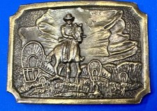 Tall in the Saddle Art Western Horse and Cowboy way of life Vintage belt buckle