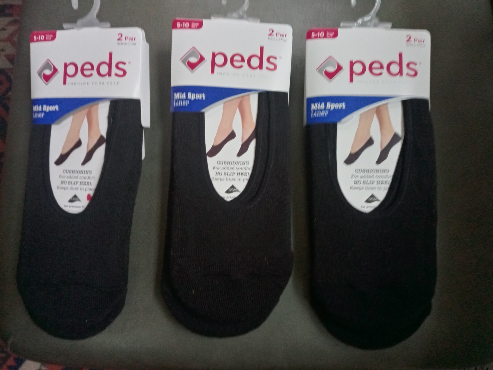 SAOLA LOTTO 3x 2Paia =6 Paia Pedini Suola Cuscino Media Sportiva Donna Taglia 5 10 Nero