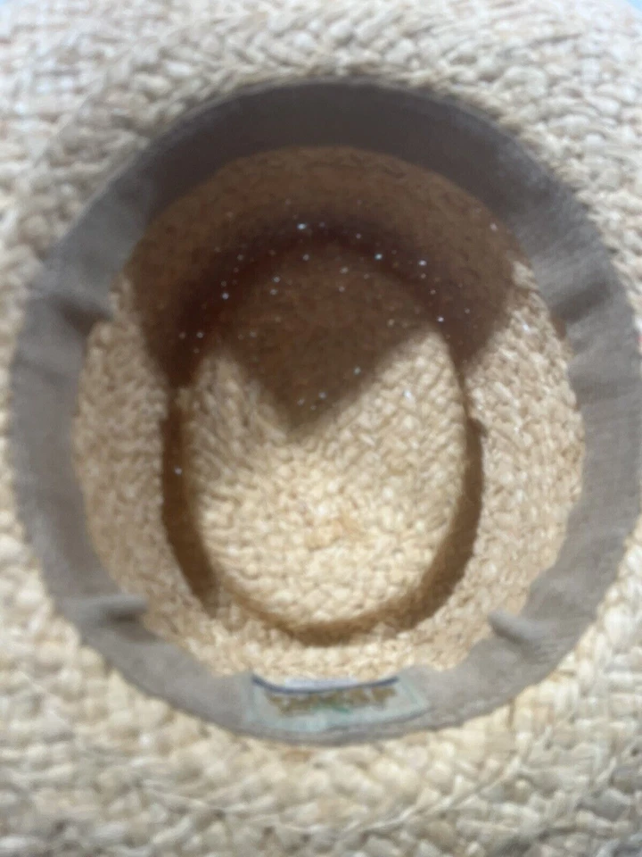 Sombrero parasol Pacific Dorfman para mujer L/XL fibra tostada con banda tejida de cuero marrón Foto 3 de 4