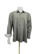 Robert Graham Flip Cuff Shirt XXLarge Blue Yellow Gingham Check 47 18 1/2