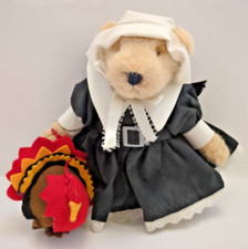 Vintage Muffy VanderBear Thanksgiving Pilgrim Bear Turkey North American Bear