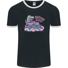 Crushing Eggs Easter T-Rex Dinosaur Monster Truck Mens Ringer T-Shirt FotL