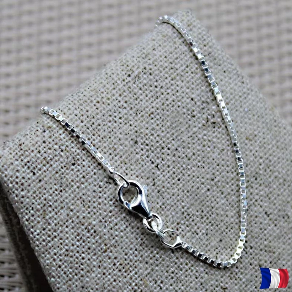 Chaîne Argent 925 Maille Vénitienne Dainty 1.1 mm | Collier Minimaliste Unisexe