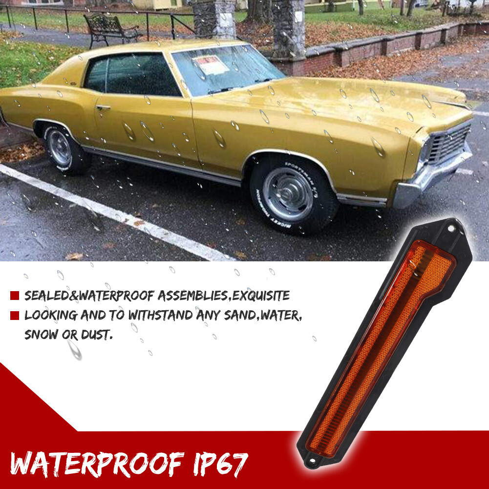 Amber Lens Front Side Marker Signal Light Covers For 70-72