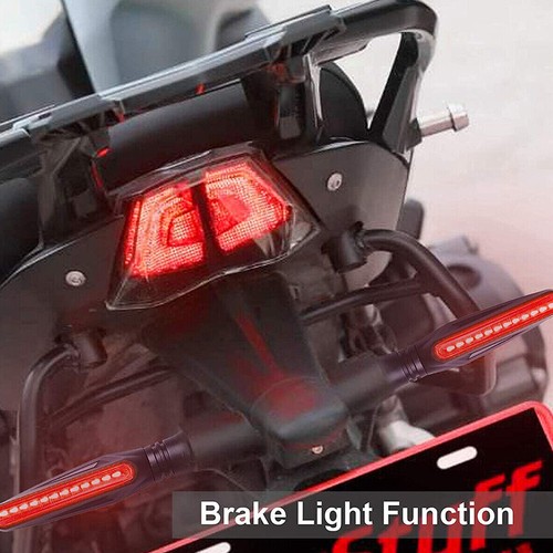 4x Sequential Flowing LED Motorcycle Turn Signal Indicator Lights DRL Brake Lamp - Picture 7 of 9