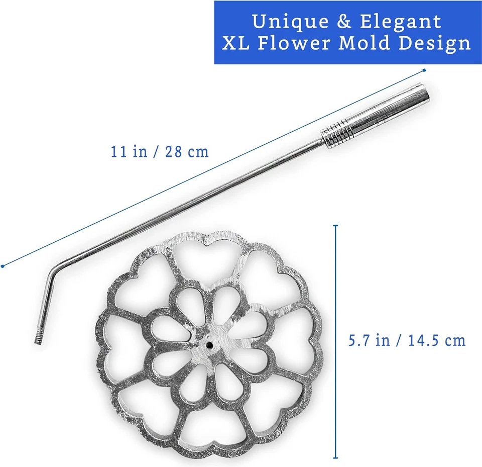 Molde Bunuelos con Mango X-Large (5,7 pulgadas Aluminio Fundido) - Molde Para Buñuelo... Foto 3 de 4
