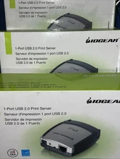Lot 3) IOGear GPSU21 1-Port USB 2.0 Print Server w/ AC Adapter & USB Cable  New