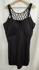 New Swimsuits For All Bathing Suit Women's Plus Size 28 Black Skirted Beaded