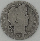Photo of a 1905-P Barber Quarter from an eBay sale