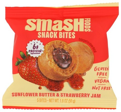 Smash Foods Sunflower Butter And Strawberry Jam Protein Snack Bites