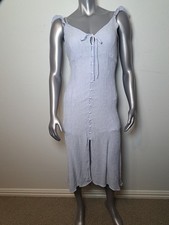 $188 ASTR Light Blue Textured Slit Maxi Dress Size Large Shipon Lightweight 