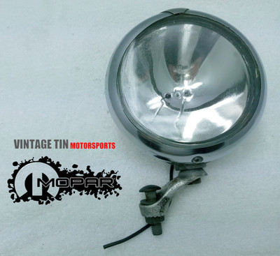 Vintage Unity F1 Fog Light Lamp 6-1/4 diameter Chrome 12V Untested