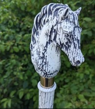 Wooden hand carved horse walking stick for men women walking cane handmade