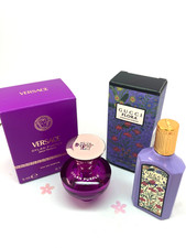 GUCCI FLORA Jasmine + VERSACE Purple MINI PERFUME edp WOMEN Miniature SET