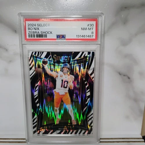 2024 PANINI SELECT BO NIX - CONCOURSE LEVEL ZEBRA SHOCK #30 ROOKIE RC PSA 8