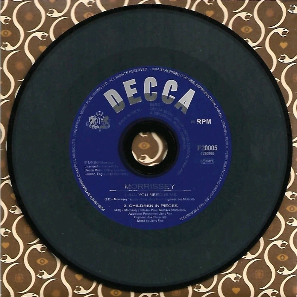 MORRISSEY (THE SMITHS) "All You Need Is Me" RARE MINI VINYL REPLICA CD SINGLE