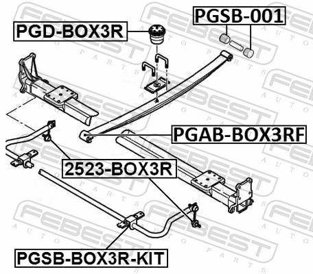 Fits FEBEST PGAB-BOX3RF SILENT BLOCK FRONT REAR SPRING CITROEN JUMPER ⭐UK Stock⭐