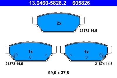 ATE 13.0460-5826.2 Bremsbelagsatz, Scheibenbremse für MITSUBISHI,PROTON