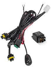 H8 H11 Relay Harness Wire Kit with LED On/Off Switch 40A Relay Fuse Wiring Set C
