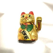 VanEnjoy 7" Beckoning Ceramic Maneki Neko Lucky Fengshui Cat