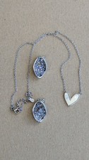 Sterling Silver 925 Mother of Pearl Heart Jewellery Set Necklace & Earrings