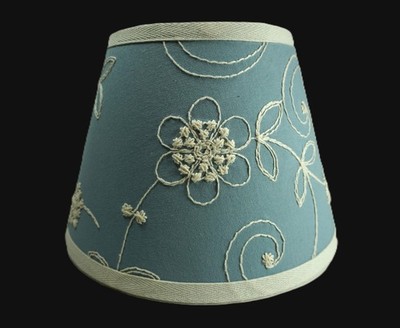 Waverly Candlewicking Candlewick Classic Powder Blue Fabric Lampshade Lamp Shade