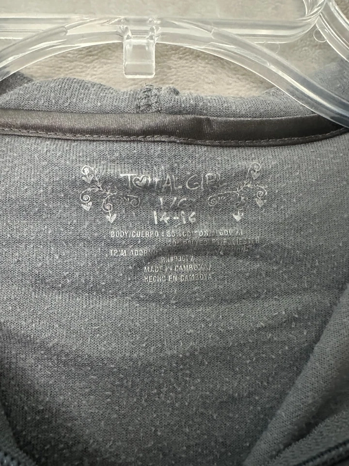 Толстовка с капюшоном молодежная большая серая велюровая на молнии с блестками отделка карманы с длинным рукавом - Изображение 3 из 4