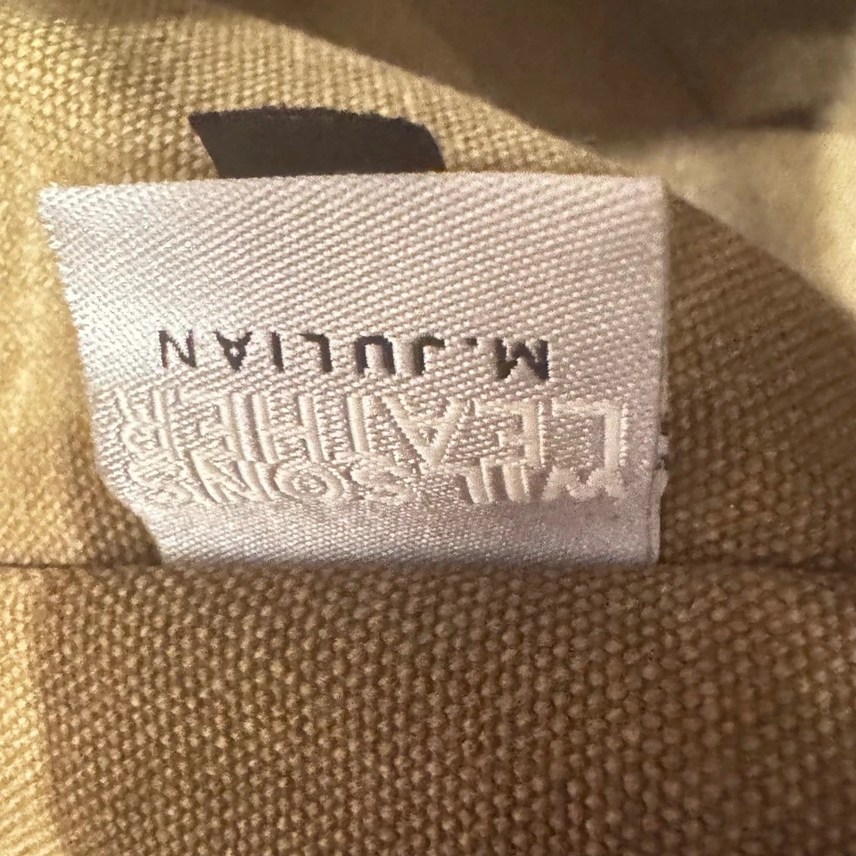 M. Julian Wilsons Leather Backpack Suede Canvas  Utility Chic 16x13x6 preloved - Image 3 of 4