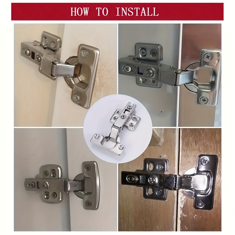 7PCS Stainless Steel Soft Close Cabinet Hinges - Durable for Kitchen & Wardrobe