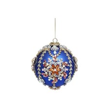 Mark Roberts Christmas 2024 King's Jewel Ball Ornament Blue 5" 36-45972