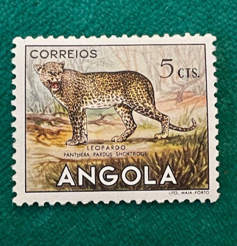 1953 Angola vintage 5 Centavo Leopard stamp - Mint Hinged - please see photos