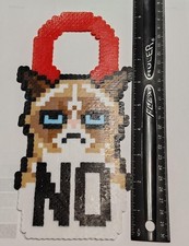 Grumpy Cat Perler Bead Door Hang Pixel Art