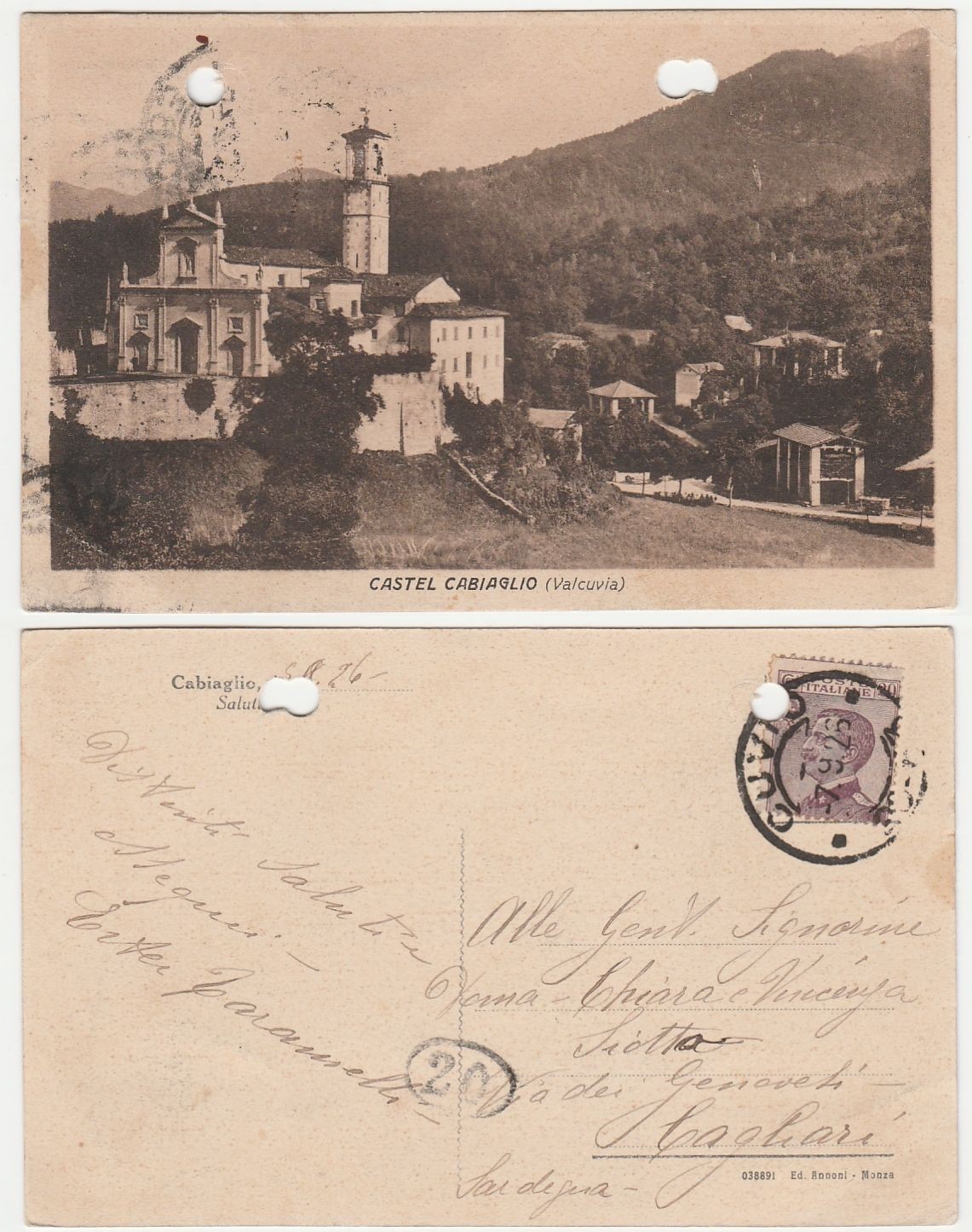 CASTEL CABIAGLIO - VARESE - VIAGG. 1926 -29073-