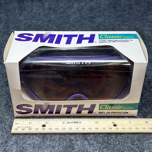 NOS Vintage 90s SMITH Classic Series Snow Goggles Purple Ski Snowboard New w/Box - Picture 5 of 11