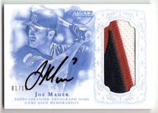 2015 Topps Dynasty Joe Mauer 3 Color Patch Autograph Auto /10 Minnesota Twins 