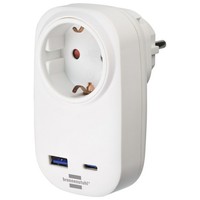 Brennenstuhl Steckdosenadapter USB C Power Delivery USB A Schnellladen 20W Reise