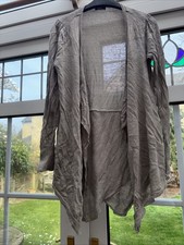 Ladies M&Co Size Small Khaki Waterfall Cardigan Linen Mix Worn Once