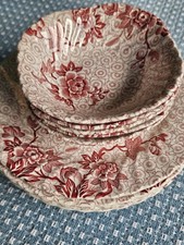 Vintage Johnson Brothers Lotus Dinnerware Set Scalloped Ironstone Made InEngland